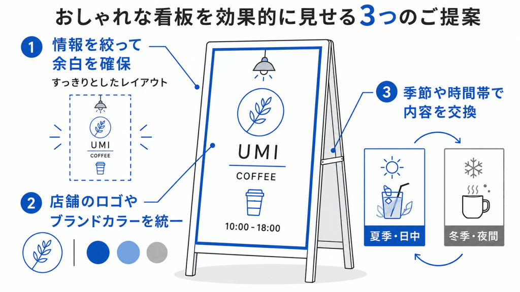 店舗看板を効果的に見せるポイント