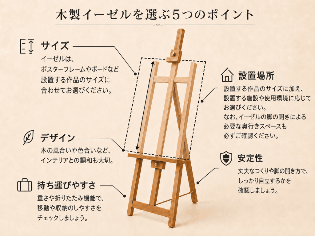 木製イーゼルを選ぶ5つのポイント