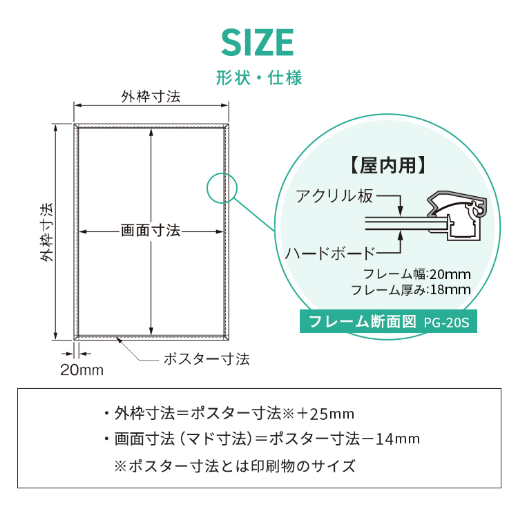 ポスターグリップ20s 屋内用説明