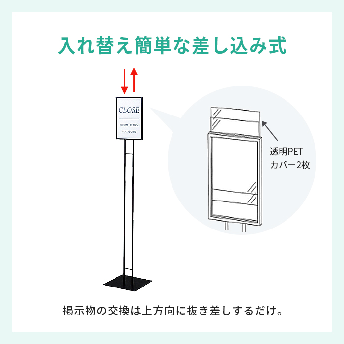 サインスタンドA4両面 説明