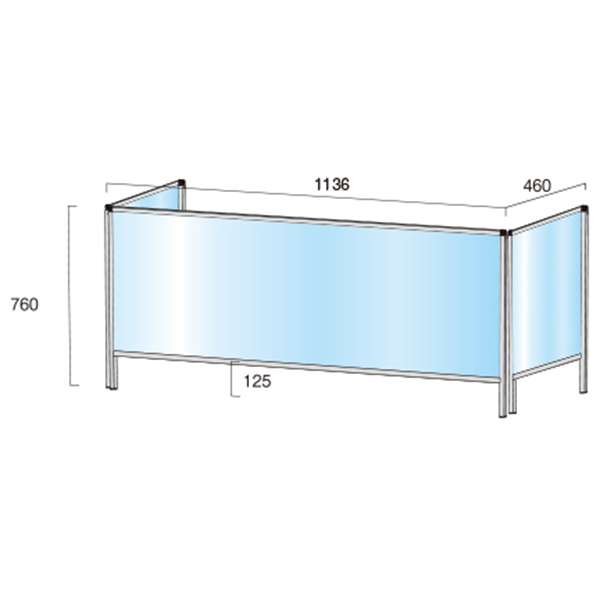 飛沫 感染 防止 アクリルパーテーション 600x1100 3面 横長 大型