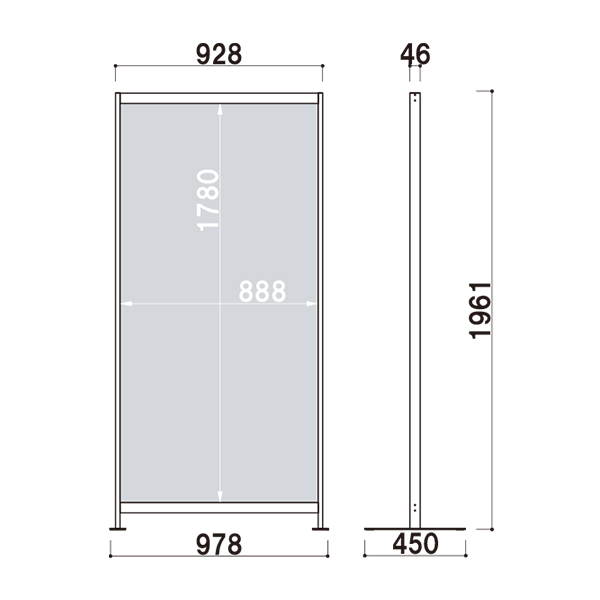 飛沫 防止 パネル パーテーション 高さ1961ｍｍ（2メートル弱）SGL